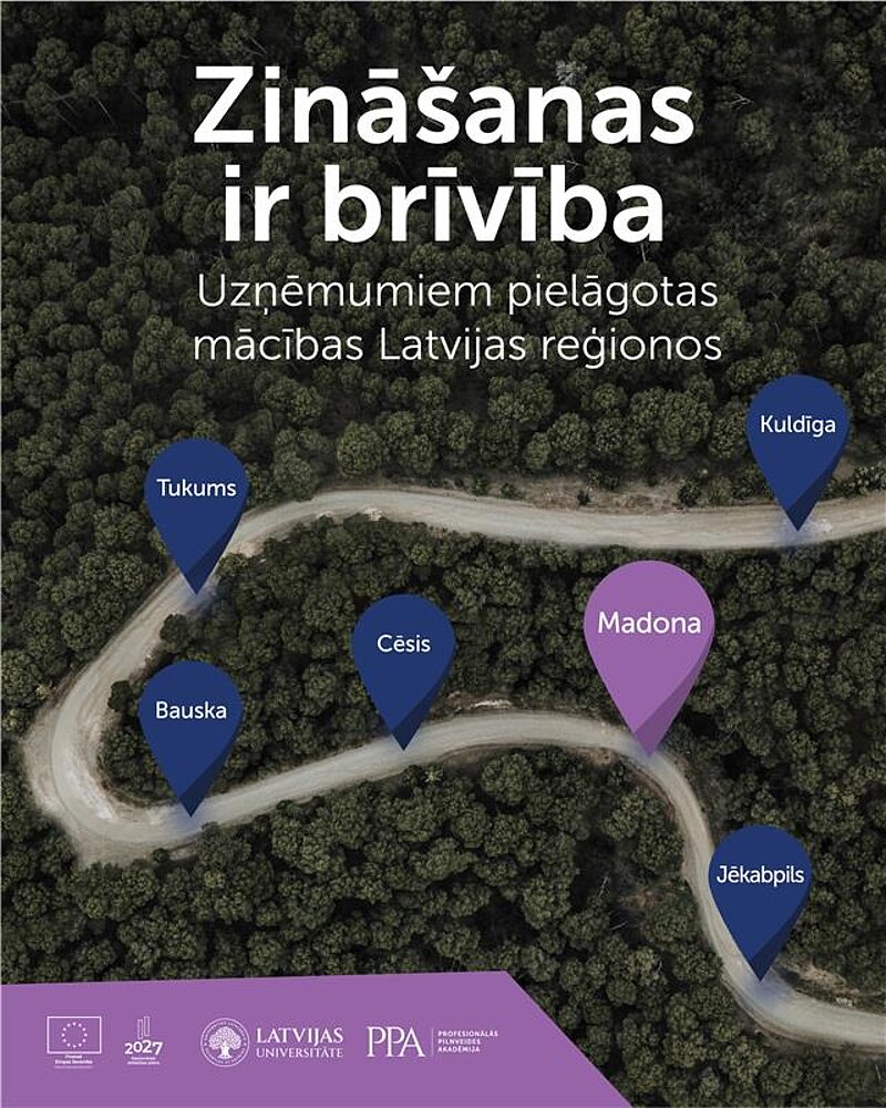 Piesakies mācībām Latvijas reģionos ar ES finansējumu!