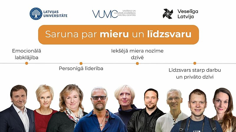 LU Vadības un uzņēmējdarbības mācību centrs aicina uz sarunu tiešsaistē par iekšējo mieru un līdzsvaru
